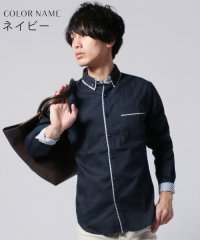 THE CASUAL/カジュアル THE CASUAL (バイヤーズセレクト) Buyer's Select シャドーチェックダブルカラーボタンダウン形態安定長袖シャツ/501228915