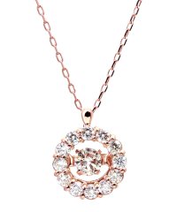 JEWELRY SELECTION/厳選ダイヤが胸元で踊る!K18ゴールド ダンシング 天然ダイヤモンド 計0.2ct サークルネックレス 【K18PG ピンクゴールド】/501231739