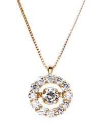 JEWELRY SELECTION/厳選ダイヤが胸元で踊る!K18ゴールド ダンシング 天然ダイヤモンド 計0.5ct サークルネックレス 【K18PG ピンクゴールド】/501231745