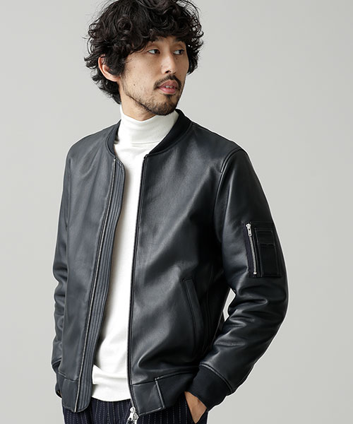 クーポン】【セール 50%OFF】SHEEP LEATHER MA－1(501231896) | ナノ ...