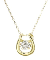 JEWELRY SELECTION/厳選ダイヤが胸元で踊る!K18ゴールド ダンシング 天然ダイヤモンド 0.1ct 馬蹄ネックレス 【K18YG イエローゴールド】/501231749