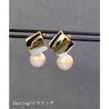 その他(イヤリング/スクエアプレーンゴールド×キスカ)