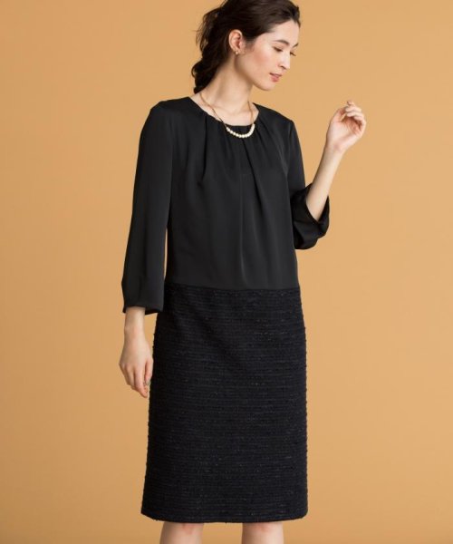 セール 50 Off インレージャージー異素材コンビワンピース 自由区 大きいサイズ Jiyu Ku Large Size D Fashion