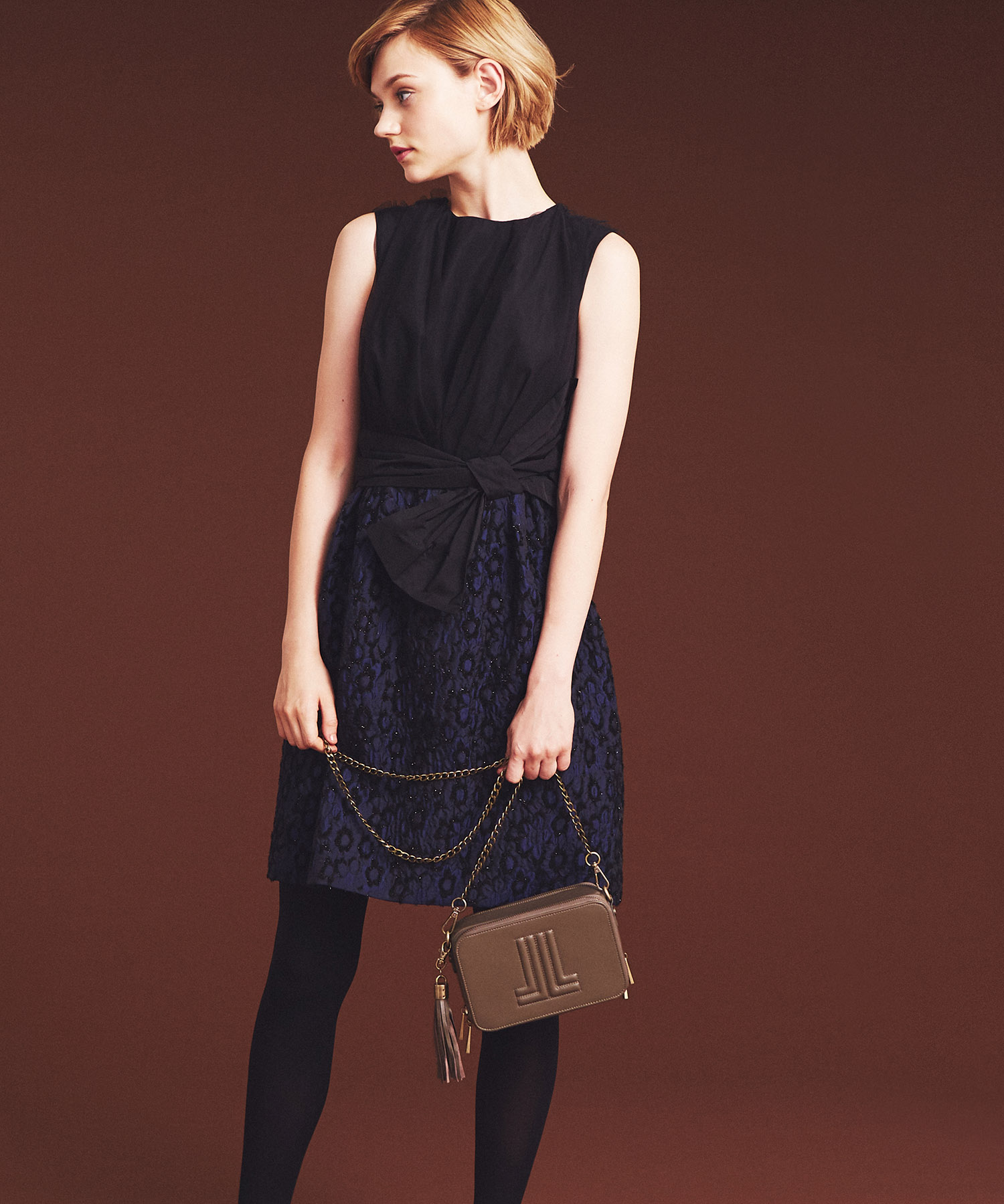 セール ウエストリボンジャガードワンピース ランバンオンブルー Lanvin En Bleu D Fashion