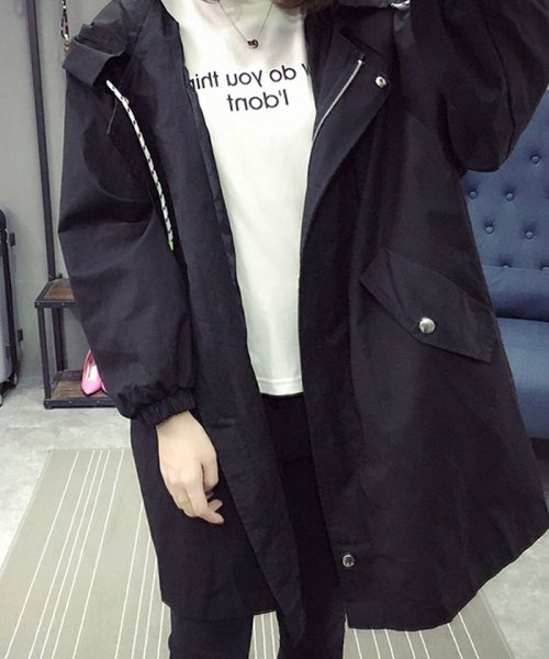 フード パーカー レディース 大きめ ウィンドブレーカー ロングジャケット ミニミニストア Miniministore D Fashion