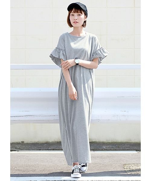 袖フリルマキシワンピース Happy急便 By Verita Jp Happy Exp D Fashion