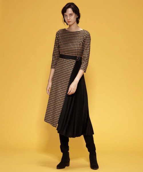 チェックプリーツワンピース グレースコンチネンタル Grace Continental D Fashion