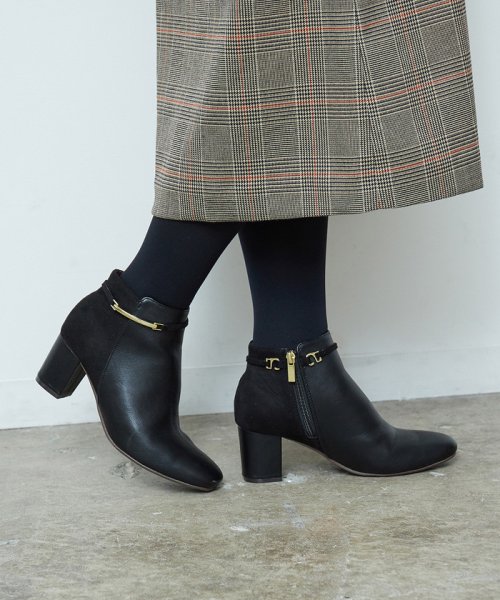 セール ２way メタルベルト付スエードコンビショートブーツ ロペ