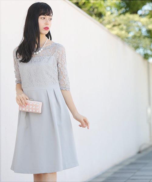 Doula Doula パーティードレス総レース 高級サテンパーティードレス ワンピース 大きいサイズ 二次会 結婚式ドレスパーティー ドゥーラドゥーラ Doula Doula D Fashion