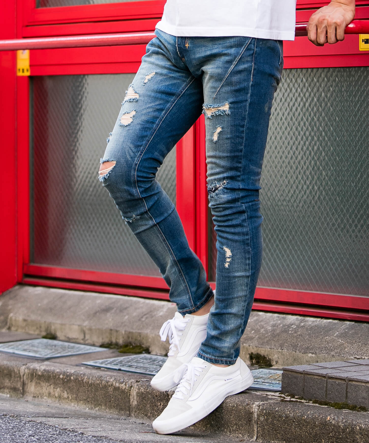NUMBER (N)INE DENIM(ナンバーナインデニム) ダメージ加工デニムパンツ