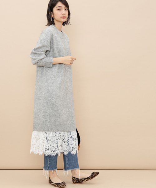 セール 30 Off レース付きニットワンピース アダム エ ロペ Adam Et Rope D Fashion
