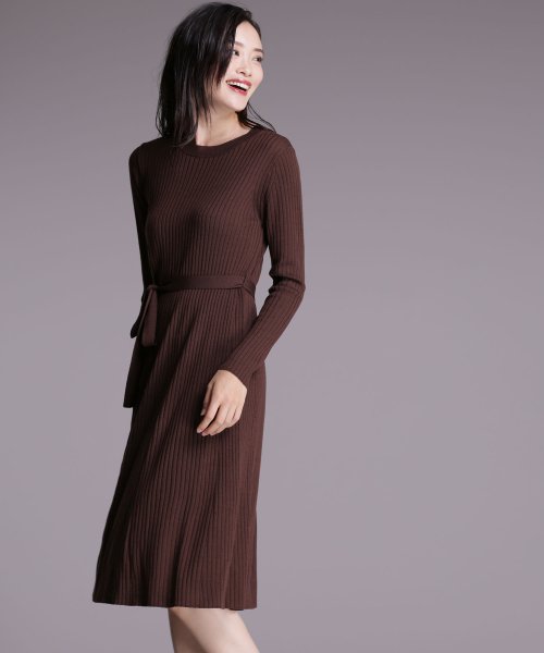 セール 毛玉レスニットフレアリブワンピ 501412296 ナノ ユニバース Nano Universe D Fashion