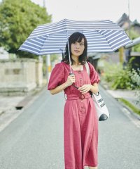 En Fance/アンファンス EN FANCE 軸をずらした折りたたみ傘「Sharely」 ストライプ/501394081