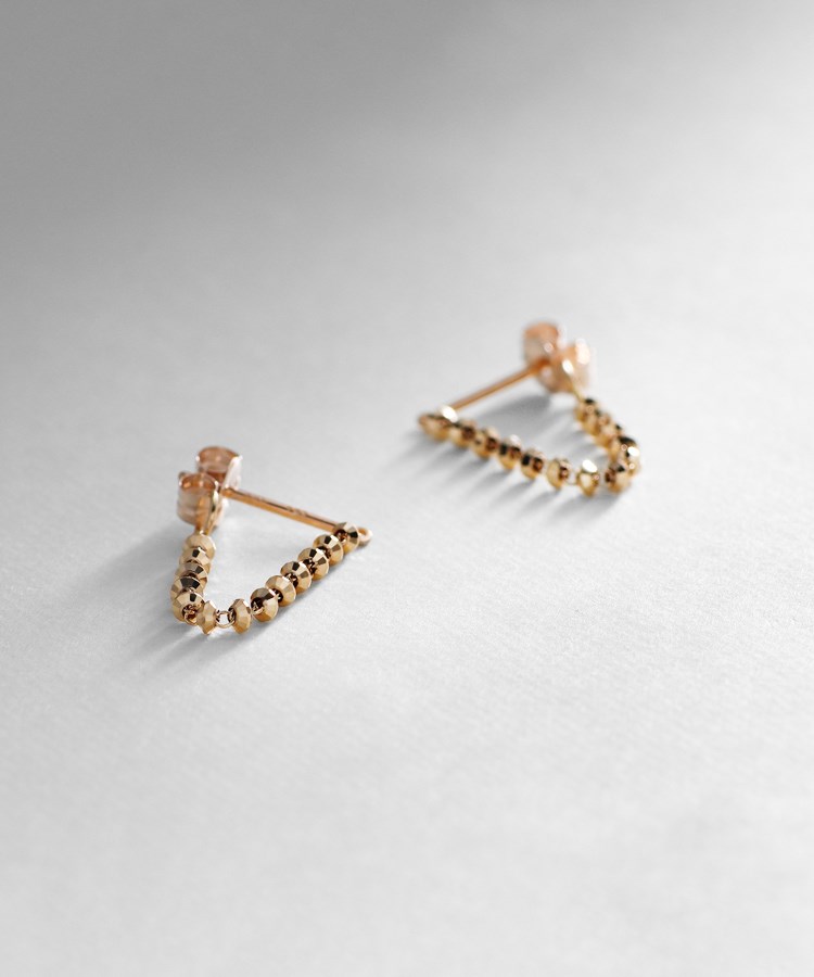 ココシュニック、ピアス イヤリング ココシュニック カットビーズ チェーンピアス イヤリング