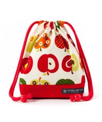 COLORFUL CANDY STYLE/巾着　小　コップ袋(ネームタグ付き)　おしゃれリンゴのひみつ(アイボリー) × オックス・赤/501440171