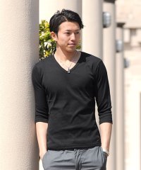 SPADE/Tシャツ 7分袖 七分袖 長袖 メンズ 秋服 秋 選べる4パターン  ティーシャツ  Vネック Uネック ロングTシャツ無地 プレーン きれいめ インナー  学/501446676