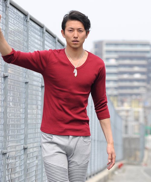 Tシャツ 7分袖 七分袖 長袖 メンズ 秋服 秋 選べる4パターン ティーシャツ Vネック Uネック ロングtシャツ無地 プレーン きれいめ インナー 学 スペイド Spade D Fashion Tシャツ 7分袖 七分袖 長袖 メンズ 秋服 秋 選べる4パターン ティーシャツ Vネック Uネック ロングtシャツ無地 プレーン きれいめ インナー 学 スペイド Spade D Fashion