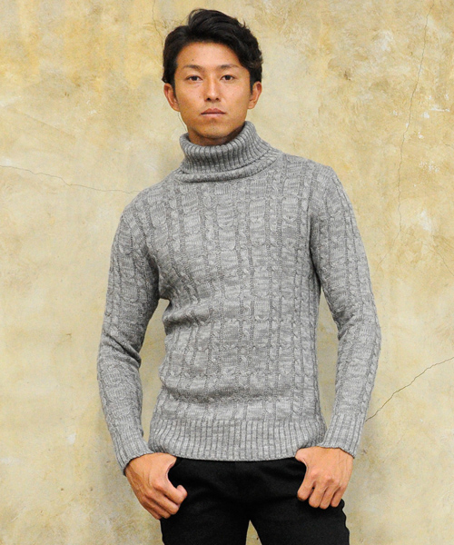 セーター メンズ Men's ニット knit タートルネック ハイネック 