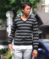 スペイド SPADE ニットknitメンズMen's無地カットソーカシミアタッチVネックニットソーセーターsweaterスエーターきれいめブラックグレー