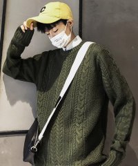 SPADE/セーターニットフィッシャーマンknitメンズMen'sケーブルクルーネックUネックニットソーセーターきれいめブラックグレー白ホワイト紺ネイビー/501446702