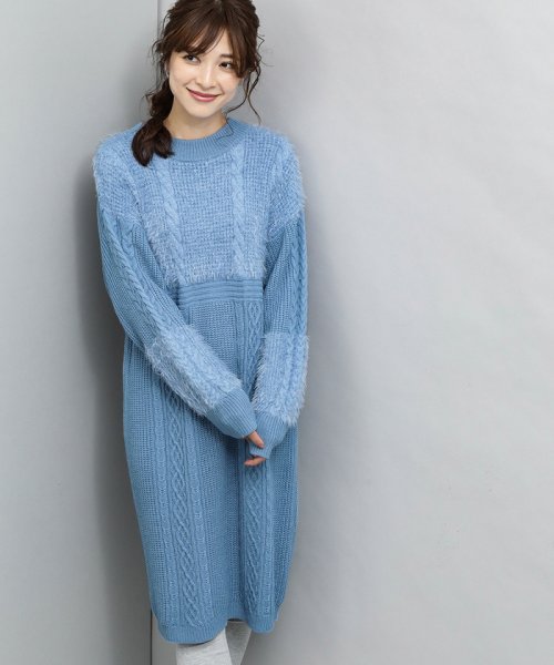 セール 泉里香 Vis フェザーパネルニットワンピース ビス Vis D Fashion セール 泉里香 Vis フェザーパネルニットワンピース ビス Vis D Fashion