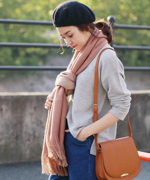 セール リバーシブルデザインカシミアタッチ大判ストール レカ Reca D Fashion