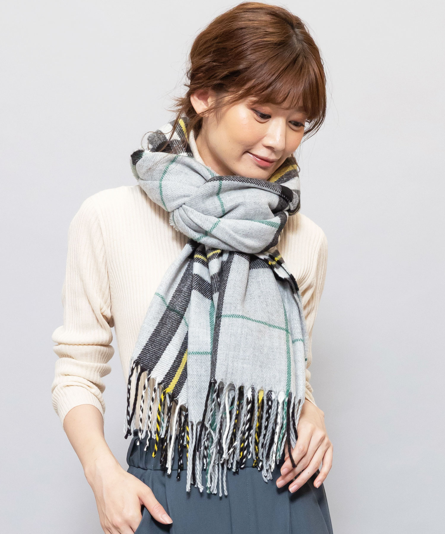 セール10%OFF】大判チェックストール 大判 ストール チェック マフラー ...