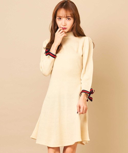 セール 7分リボンニットワンピース ティティーアンドコー Titty Co D Fashion