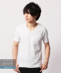THE CASUAL/カジュアル THE CASUAL (スプ) SPU スパンフライス半袖Vネック/Uネックカットソー/501501852