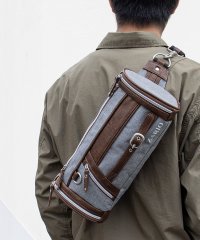 ZARIO/ザリオ ZARIO ボディバッグ 大容量 合皮 かっこいい ドラム型 フェスバッグ 杢調 ナイロン 人気 ワンショルダー 斜め掛け ブランド ZARIO ザリオ/501510868