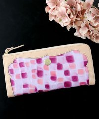 Clelia-u-/クレリアユー Clelia－u－ 財布 レディース 長財布 本革 大容量 ステンドグラス調 エナメル L字ファスナー 薄マチ ロングウォレット 日本製 Clel/501510871