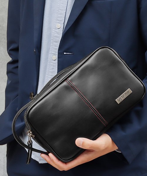 セカンドバッグ メンズ 豊岡製 鞄 革 ダブルファスナー 日本製 いしずえ 礎 D Fashion