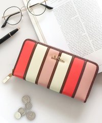 Clelia/クレリア Clelia 財布 長財布 レディース 大容量 ラウンドファスナー カード入れ 大人可愛い ストライプ 合皮 サイフ Clelia クレリア ベレッサ/501510979