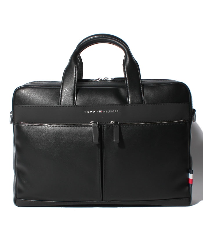 【美品】トミー・ヒルフィガー ブラック ビジネスバッグ　（laptop入ります） goguysshop_am0am08085-bds