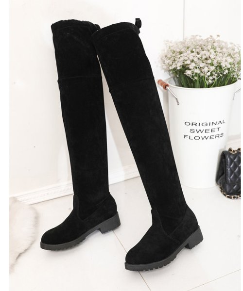 セール ブーツ ニーハイブーツ レディース ロング丈 ジョッキーブーツ ローヒール 美脚 ミニミニストア Miniministore D Fashion