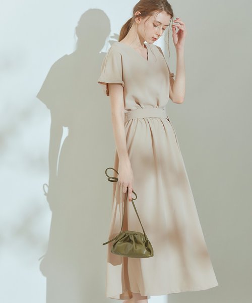 フレンチスリーブvネックマキシワンピース ティティベイト Titivate D Fashion