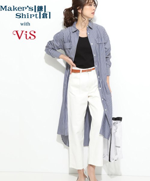 セール 鎌倉シャツ Vis ロングシャツワンピース ビス Vis D Fashion セール 鎌倉シャツ Vis ロングシャツワンピース ビス Vis D Fashion