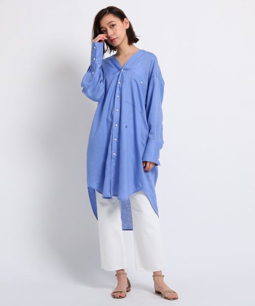 別注 Madisonblue マディソンブルー ノーカラーシャツワンピース ドレステリア Dressterior D Fashion