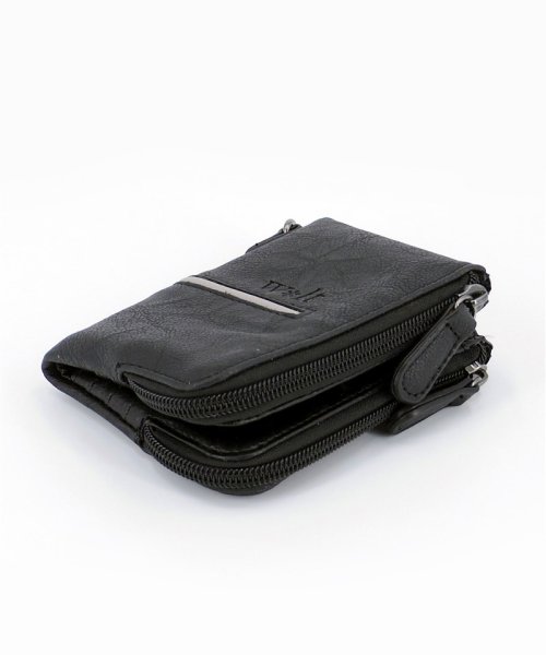 財布 メンズ W Lt ウォルト ラウンドファスナー財布 スプリットレザー 二つ折り財布 コンパクト ボックス型小銭入れ ジップ 小さめ 中学生 高校生 男子 ビークローバー lover D Fashion