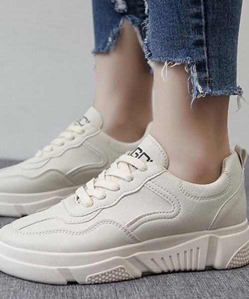 セール 厚底 スニーカー レディース レースアップ ダットスニーカー 替え紐付き シューズ ミニミニストア Miniministore D Fashion