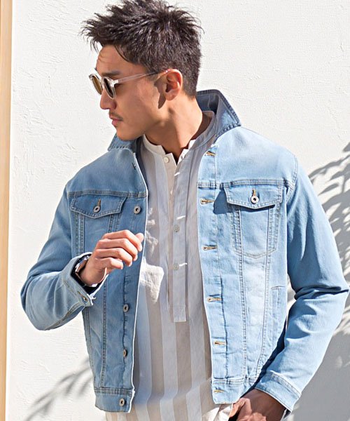 Vicci ストレッチデニムジャケット デニムジャケット メンズ Gジャン ストレッチ ジージャン 細身 M L Xl 春 アウター カジュアル Bitter系 ビッチ Vicci D Fashion