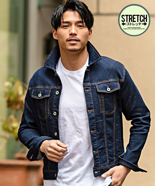 Vicci ストレッチデニムジャケット デニムジャケット メンズ Gジャン ストレッチ ジージャン 細身 M L Xl 春 アウター カジュアル Bitter系 ビッチ Vicci D Fashion