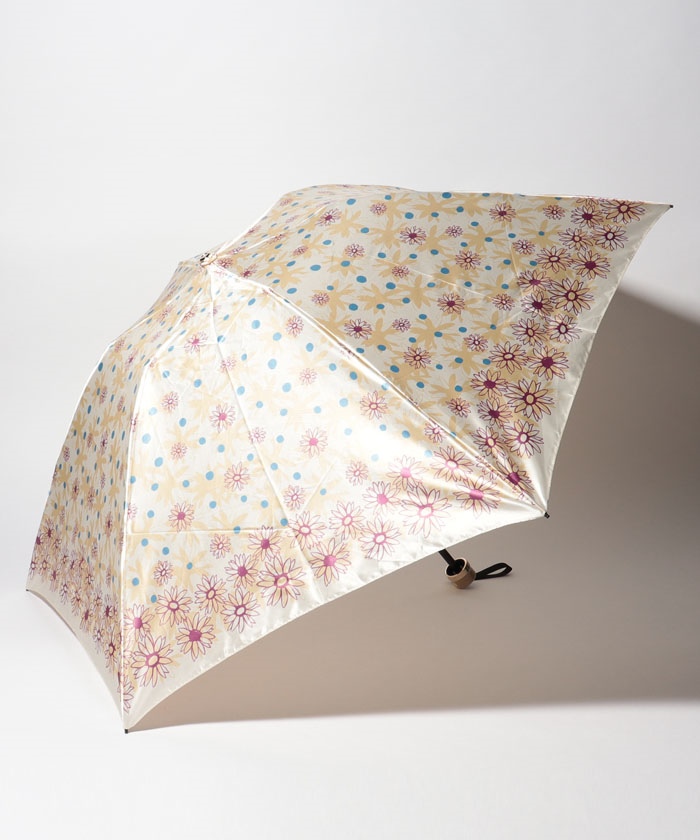 LANVIN COLLECTION 花柄折りたたみ傘 LANVIN COLLECTION 婦人折りたたみ傘 ジャガード レース柄