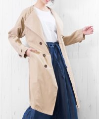 mili an deni/ミリアンデニ mili an deni ピーチ素材ノーカラートレンチコート/501755788