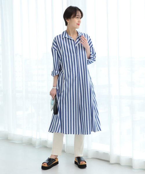 セール 50 Off Ray Beams ストライプ フレア シャツ ワンピース ビームス アウトレット Beams Outlet D Fashion