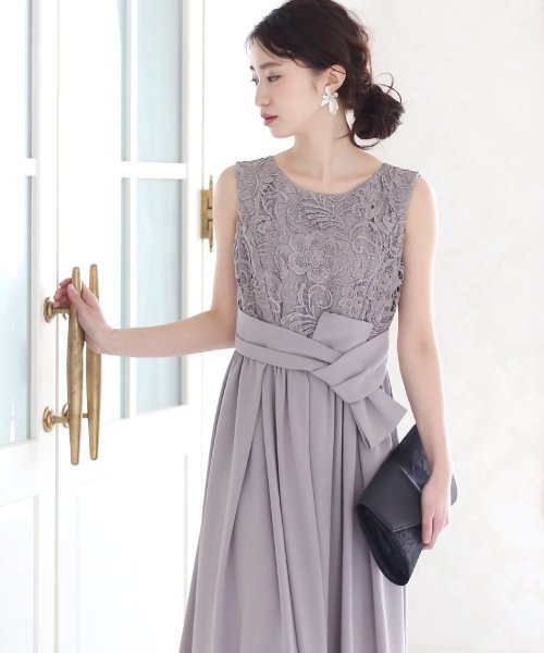 ウエストマークの高さがポイント レースドッキングロングドレス ブージュルード Bou Jeloud D Fashion ウエストマークの高さがポイント レースドッキングロングドレス ブージュルード Bou Jeloud D Fashion