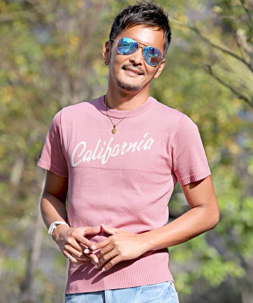 サマーニット メンズ ニット 半袖 California カリフォルニア サーフ Surf 夏 Bitter ビター系 Californiaクルーネック半袖サマ ラグスタイル Luxstyle D Fashion サマーニット メンズ ニット 半袖 California カリフォルニア サーフ Surf 夏 Bitter ビター系 Californiaクルーネック半袖サマ ラグスタイル Luxstyle D Fashion