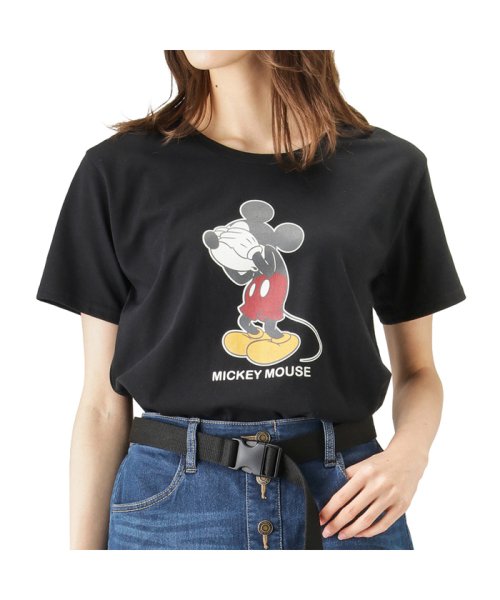 目隠し ミッキー プリントtシャツ マックハウス レディース Mac House Women D Fashion
