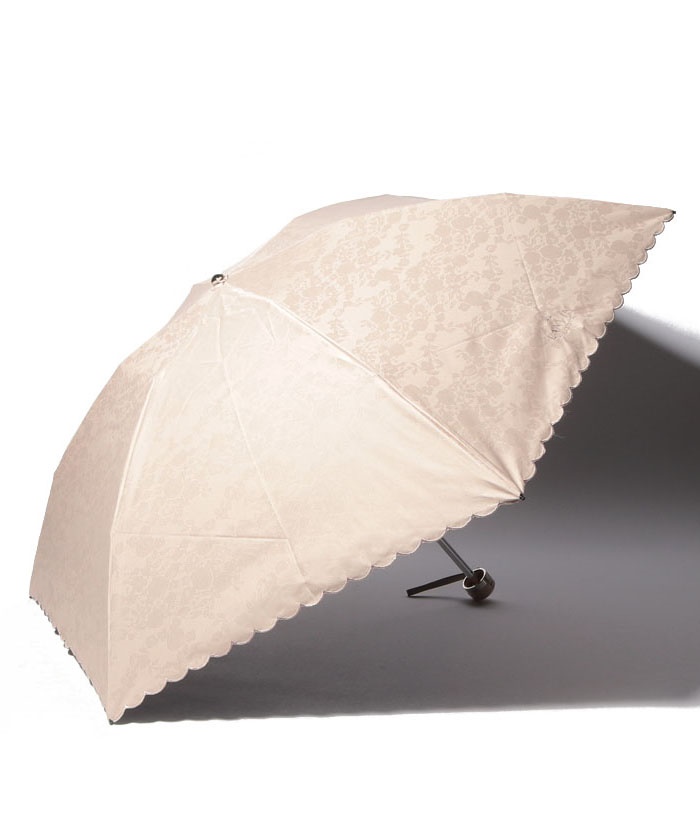 新品★ランバンコレクション★ジャガードスカラ刺繍晴雨兼用折りたたみ日傘★ブラック LANVIN COLLECTION 晴雨兼用傘 ミニ傘 【軽量】 ジャガード