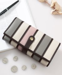 Clelia/クレリア Clelia 財布 長財布 レディース 大容量 おしゃれ 大きめ アコーディオン フラップ ストライプ 合皮 カラフル ベレッサ CLー10262/501510977